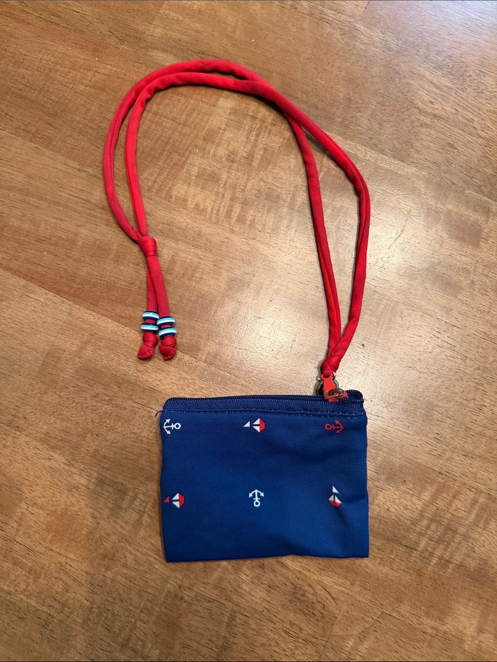 American Eagle Outfitters Blue poolside Crossbody Pouch with Red Strap